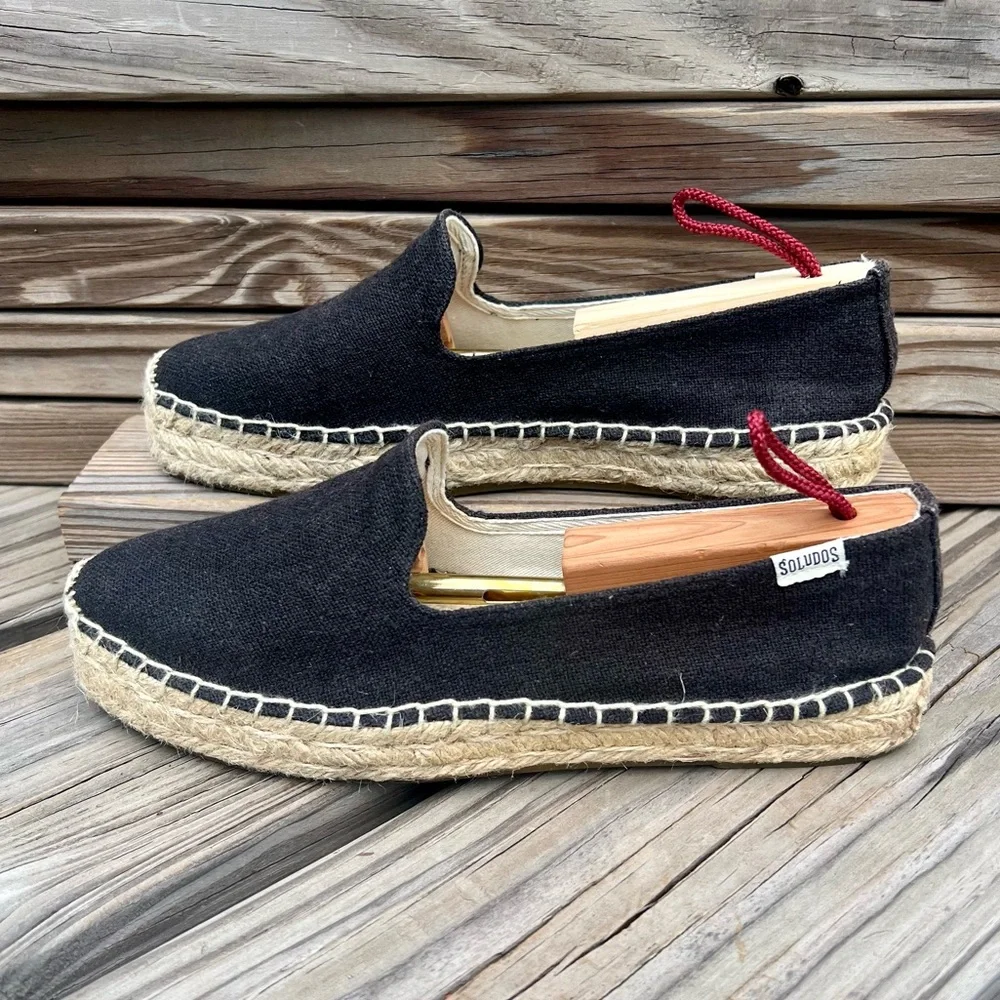 - Soludos 8.5 Black Smoking Espadrille! EUC!